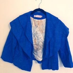 Emily Noelle 100% silk ruffle crop jacket